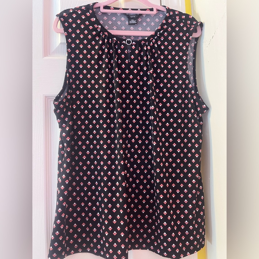Liz Claiborne Black and Pink Patterned shirt